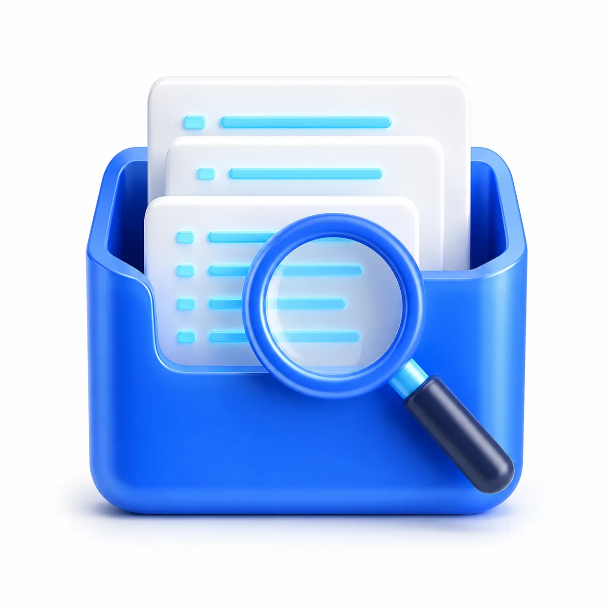 3D Icon fuer durchsuchbare Dokumente